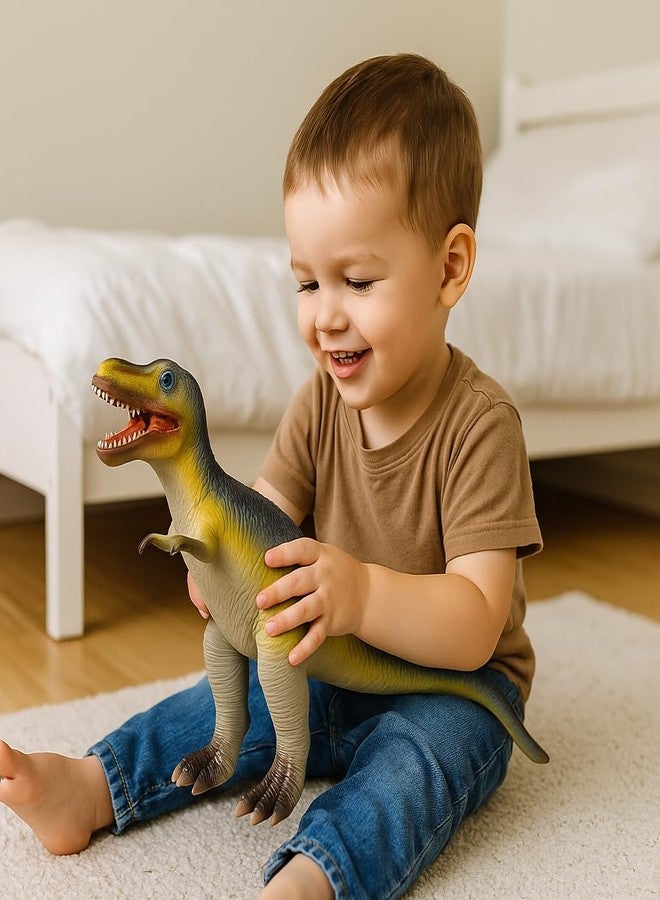 DTR Creation Tyrannosaurus Rex Dinosaur Toy ? 37 cm Realistic Dino Figure, Grey with Yellow Belly, Soft Rubber Prehistoric Animal Model for Kids - Image 2